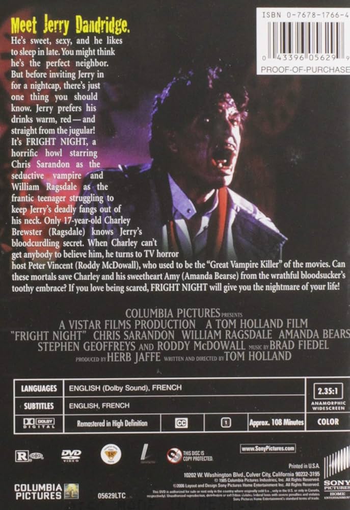 Amazon.co.jp: Fright Night [DVD] : Sarandon, Ragsdale: DVD